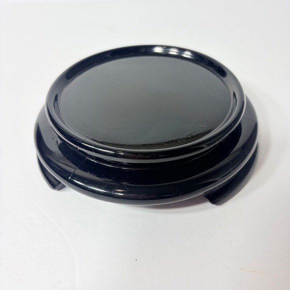 Art Deco Black Amethyst Glass Chinese Style Display Stand Base for a Vase - Picture 9 of 14